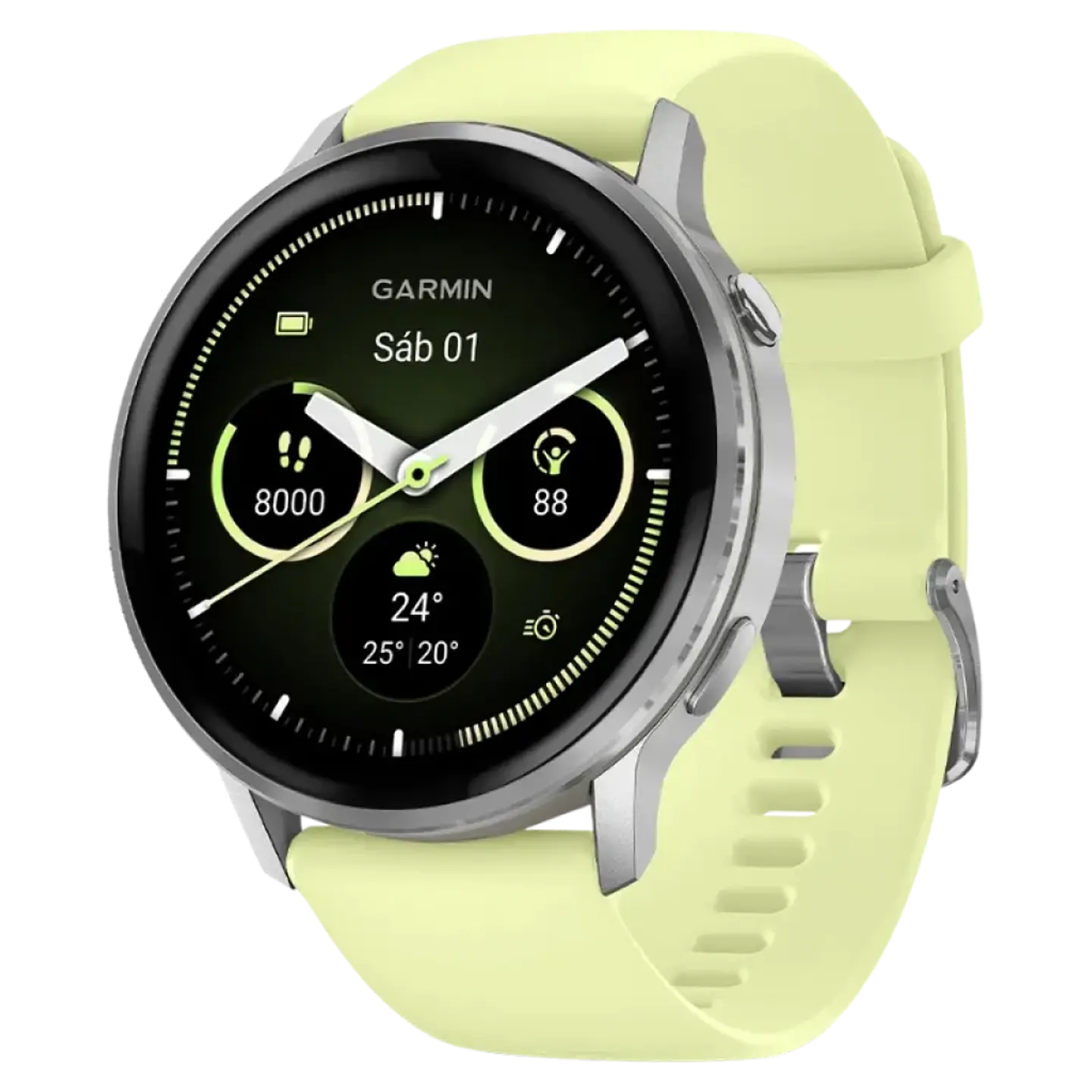 Garmin Venu 4 45 mm Plata con Correa Amarilla 1