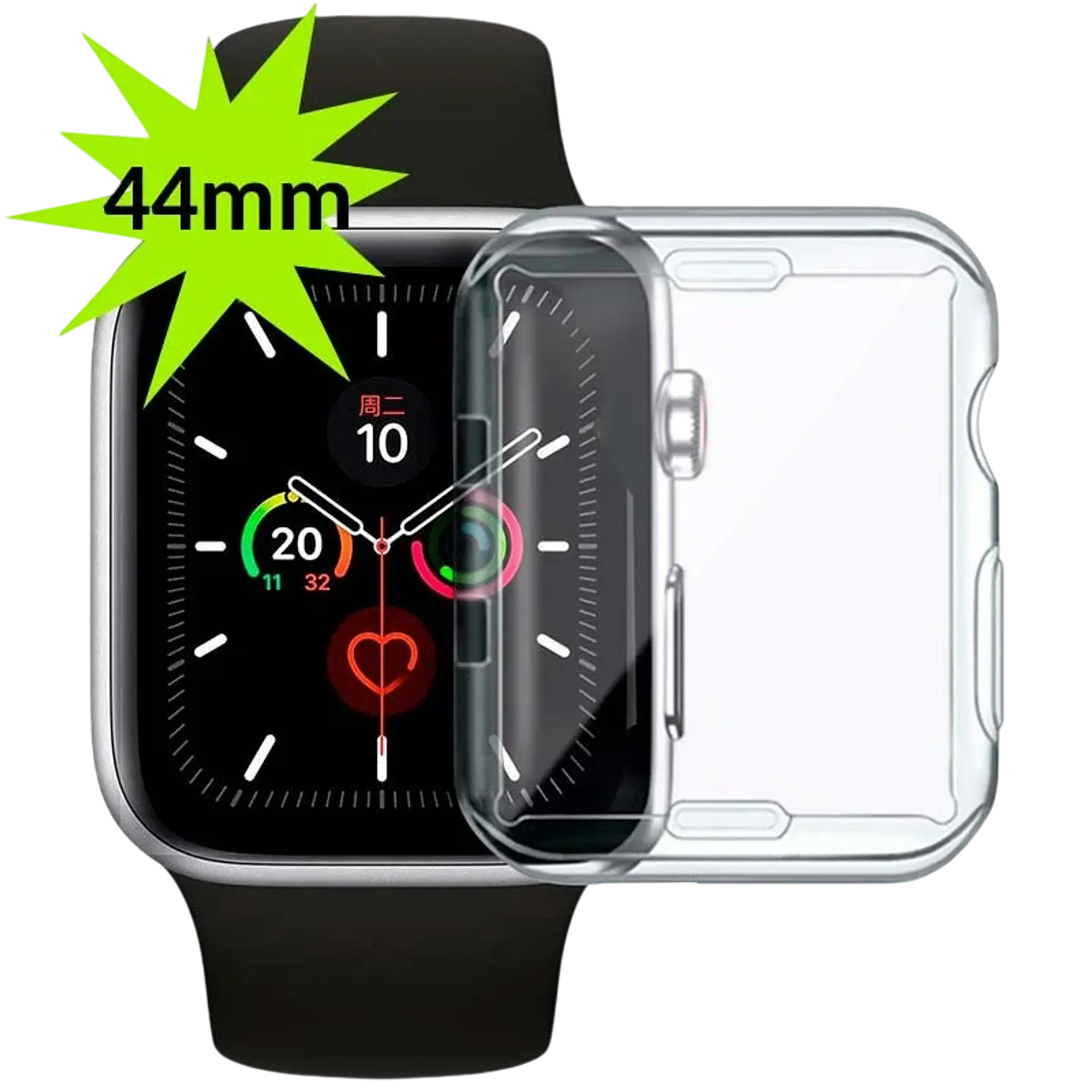 Funda de silicona Apple Watch 44mm - Compatible con Apple Watch 4/5/6/SE 1