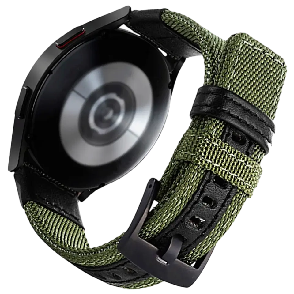 Correa Universal Nailon Ajustable 20mm Verde para Smartwatch Xiaomi/Amazfit/Samsung/Huawei/Realme/Ticwatch 1