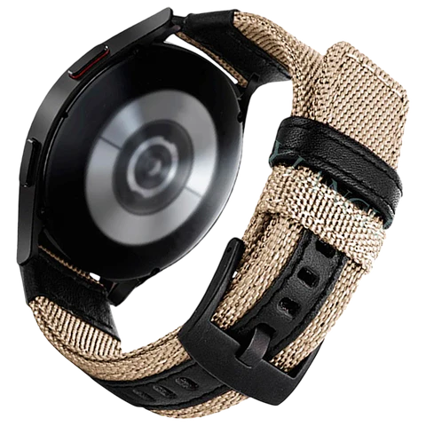 Correa Universal Nailon Ajustable 20mm Caqui para Smartwatch Xiaomi/Amazfit/Samsung/Huawei/Realme/Ticwatch