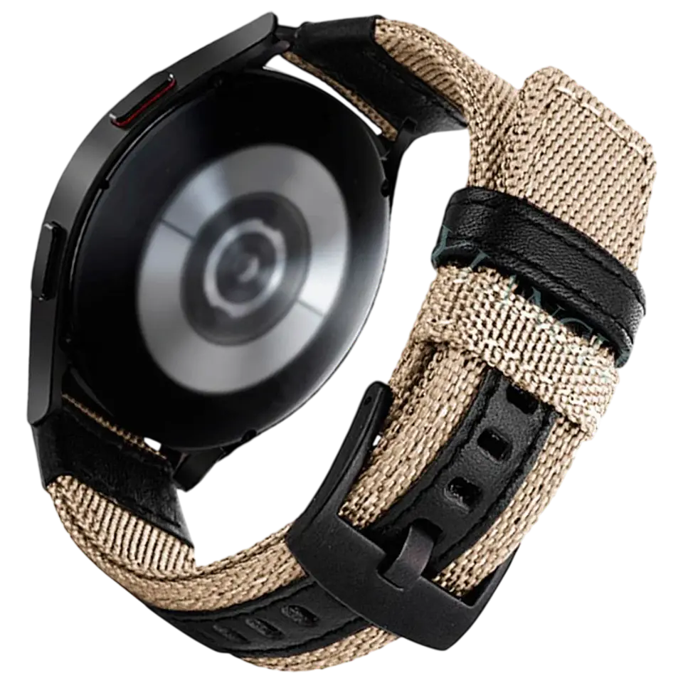 Correa Universal Nailon Ajustable 20mm Caqui para Smartwatch Xiaomi/Amazfit/Samsung/Huawei/Realme/Ticwatch 1