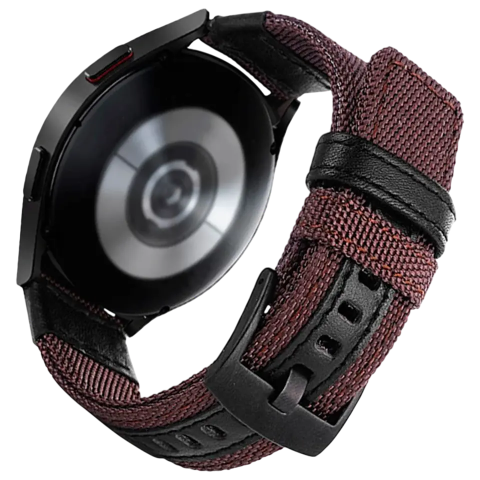 Correa Universal Nailon Ajustable 22mm Café para Smartwatch Xiaomi/Amazfit/Samsung/Huawei/Realme/Ticwatch 1