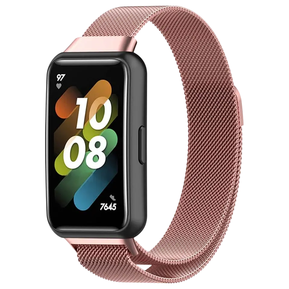 Correa Huawei Band 7 Milanesa Magnética Rosa 1