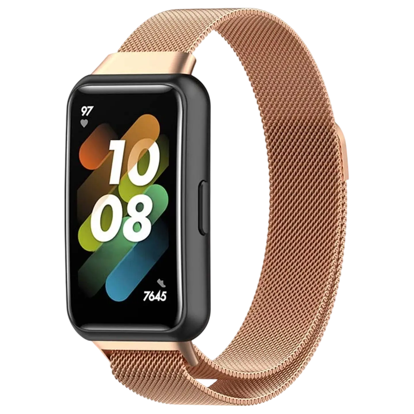 Correa Huawei Band 7 Milanesa Magnética Dorado Rosa 1