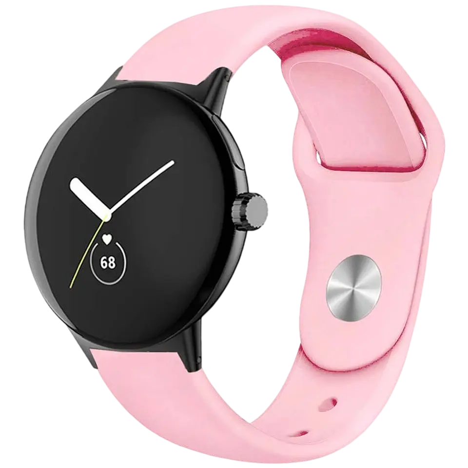Correa Universal Elegance Silicona 20mm Rosa para Smartwatch Xiaomi/Amazfit/Samsung/Huawei/Realme/Ticwatch 1