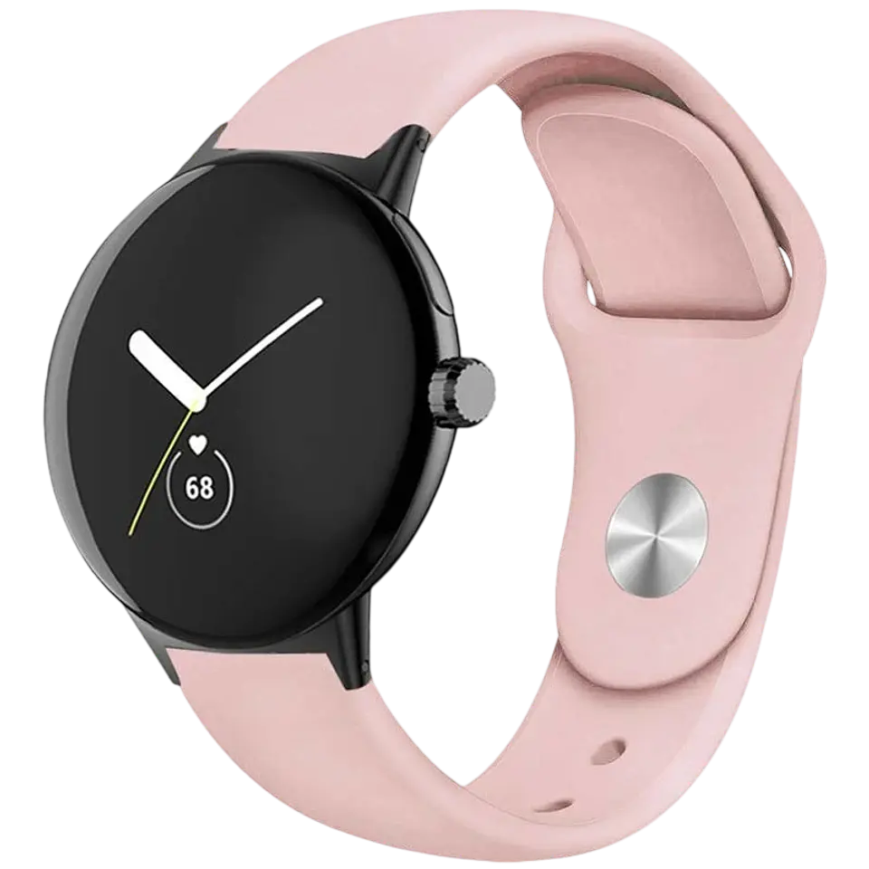 Correa Universal Elegance Silicona 20mm Rosa Claro para Smartwatch Xiaomi/Amazfit/Samsung/Huawei/Realme/Ticwatch 1