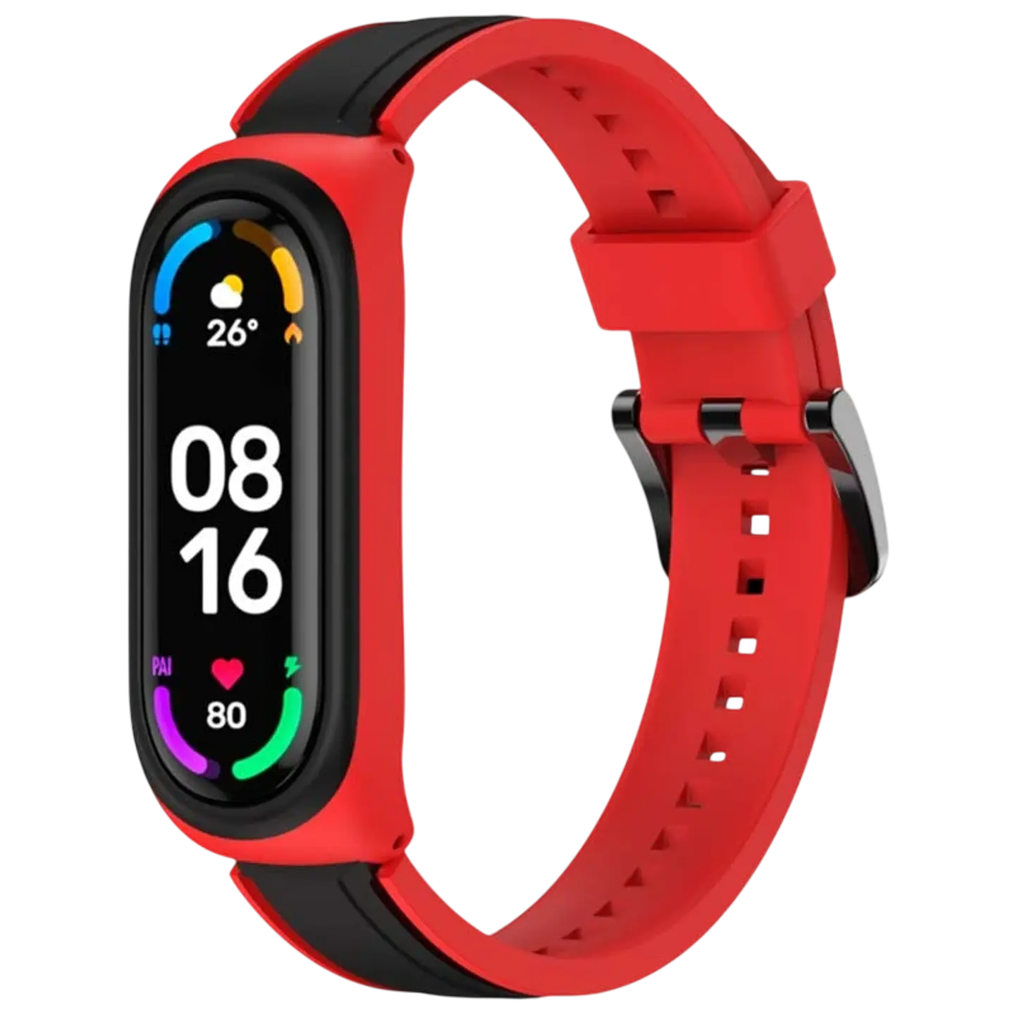 Correa Xiaomi Mi Smart Band 6 / Mi Band 5 / Amazfit Band 5 Dual Color Negro+Rojo 1