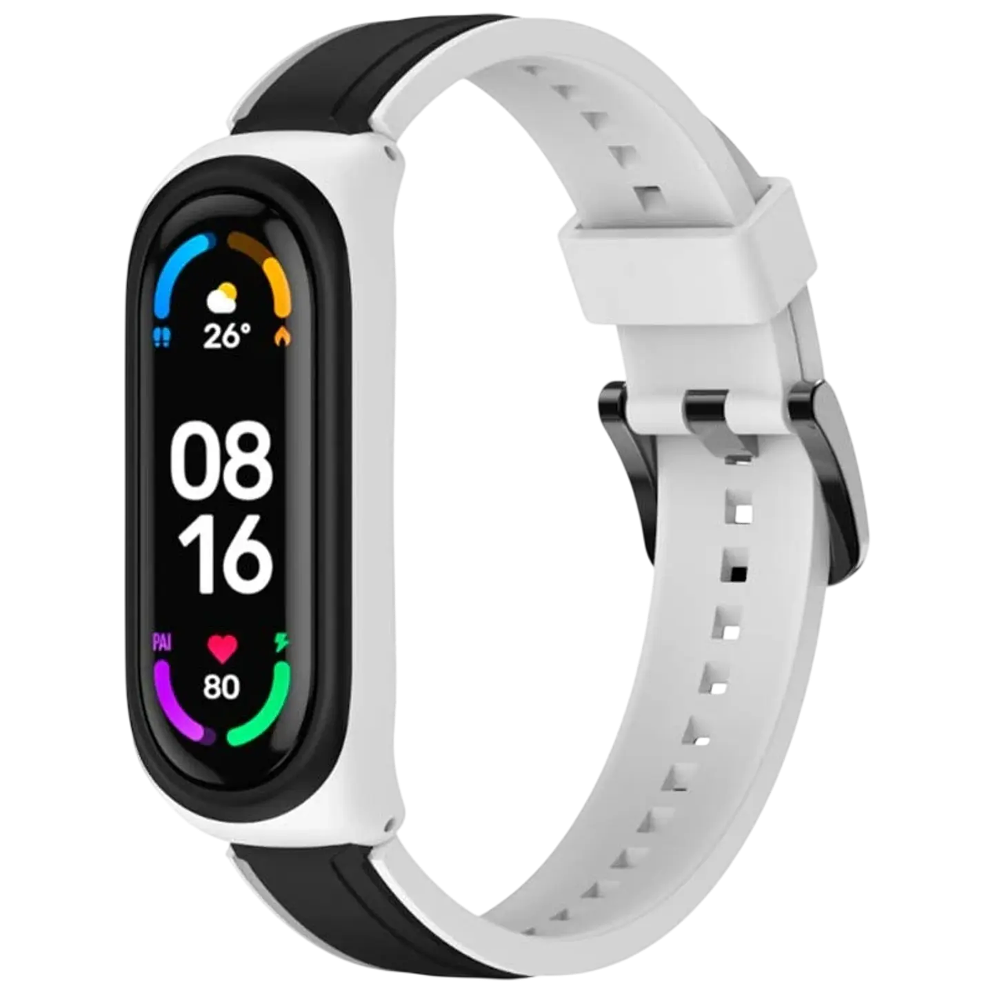 Correa Xiaomi Mi Smart Band 6 / Mi Band 5 / Amazfit Band 5 Dual Color Blanco+Negro 1