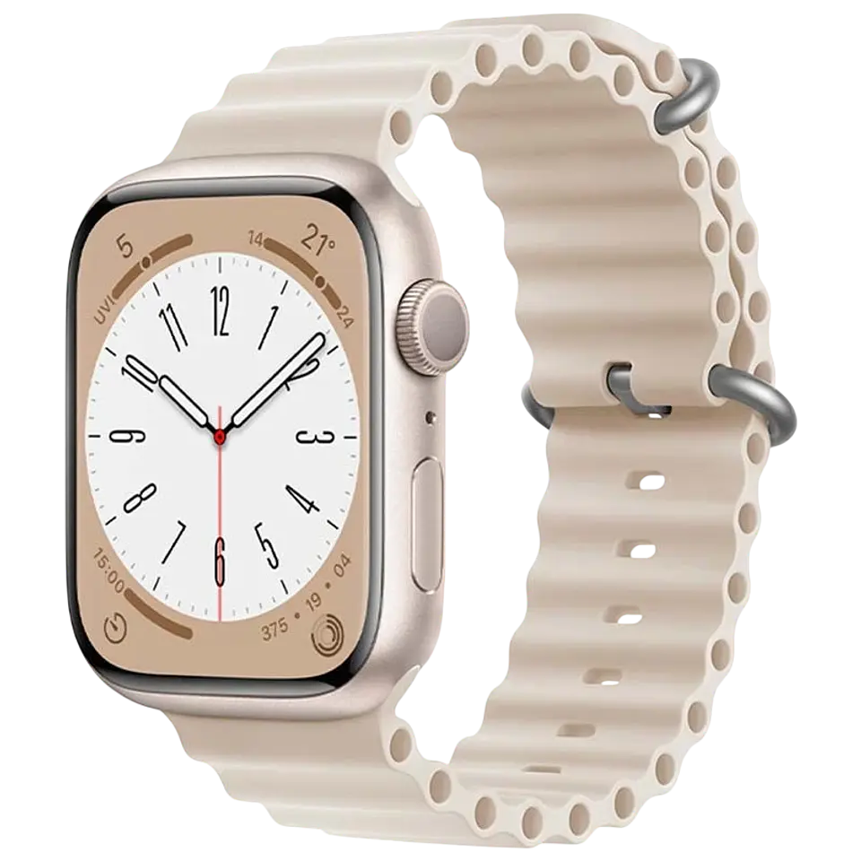 Correa Apple Watch 42/44/45/49mm Wave Blanco Estrella 1