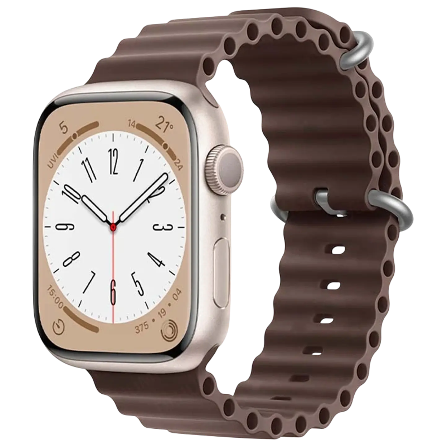 Correa Apple Watch 42/44/45/49mm Wave Marrón 1
