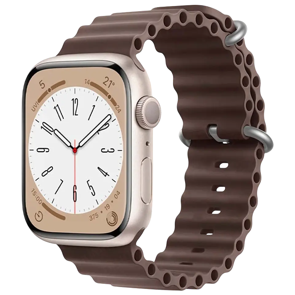 Correa Apple Watch 42/44/45/49mm Wave Marrón 1