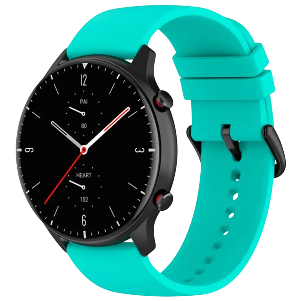 Correa de silicona Universal 22mm Turquesa para Smartwatch Xiaomi/Amazfit/Samsung/Huawei/Realme/Ticwatch 1