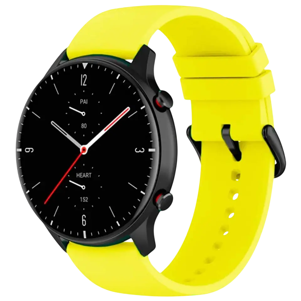 Correa de silicona Universal 22mm Amarillo para Smartwatch Xiaomi/Amazfit/Samsung/Huawei/Realme/Ticwatch 1