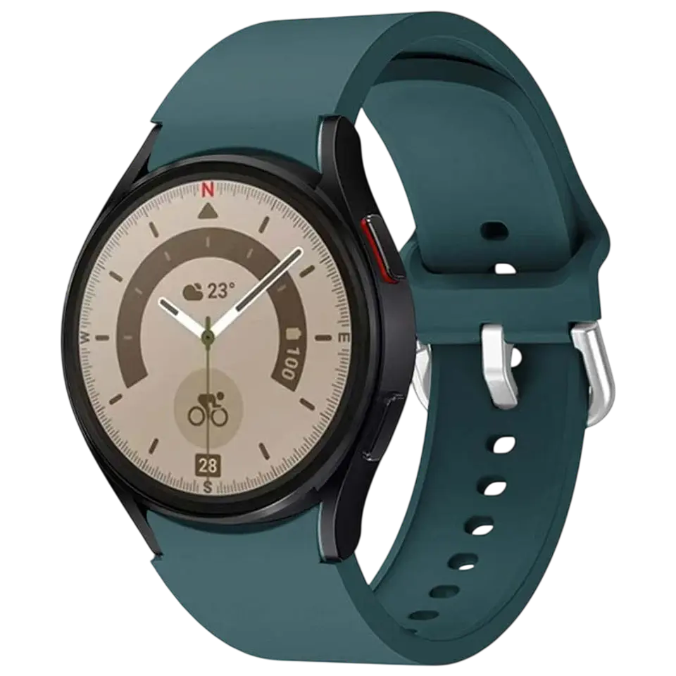 Correa de silicona Samsung Galaxy Watch 4/5/6 Verde Oscuro 1