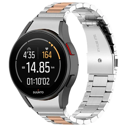 Correa Metal Eslabones Samsung Galaxy Watch 4/5/6 Plata+Dorado Rosa
