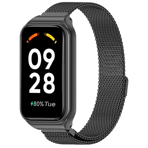 Correa Milanesa Magnética Xiaomi Mi Smart Band 8 Active / Redmi Smart Band 2 Negro