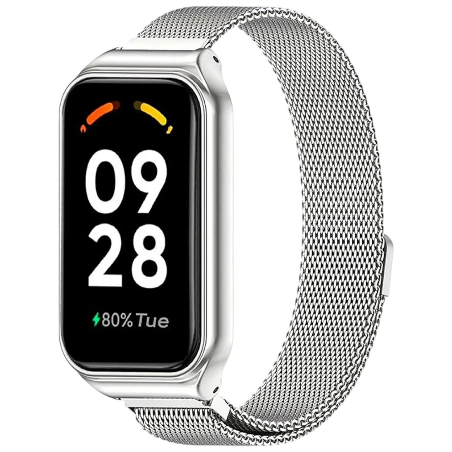 Correa Milanesa Magnética Xiaomi Mi Smart Band 8 Active / Redmi Smart Band 2 Plata 1