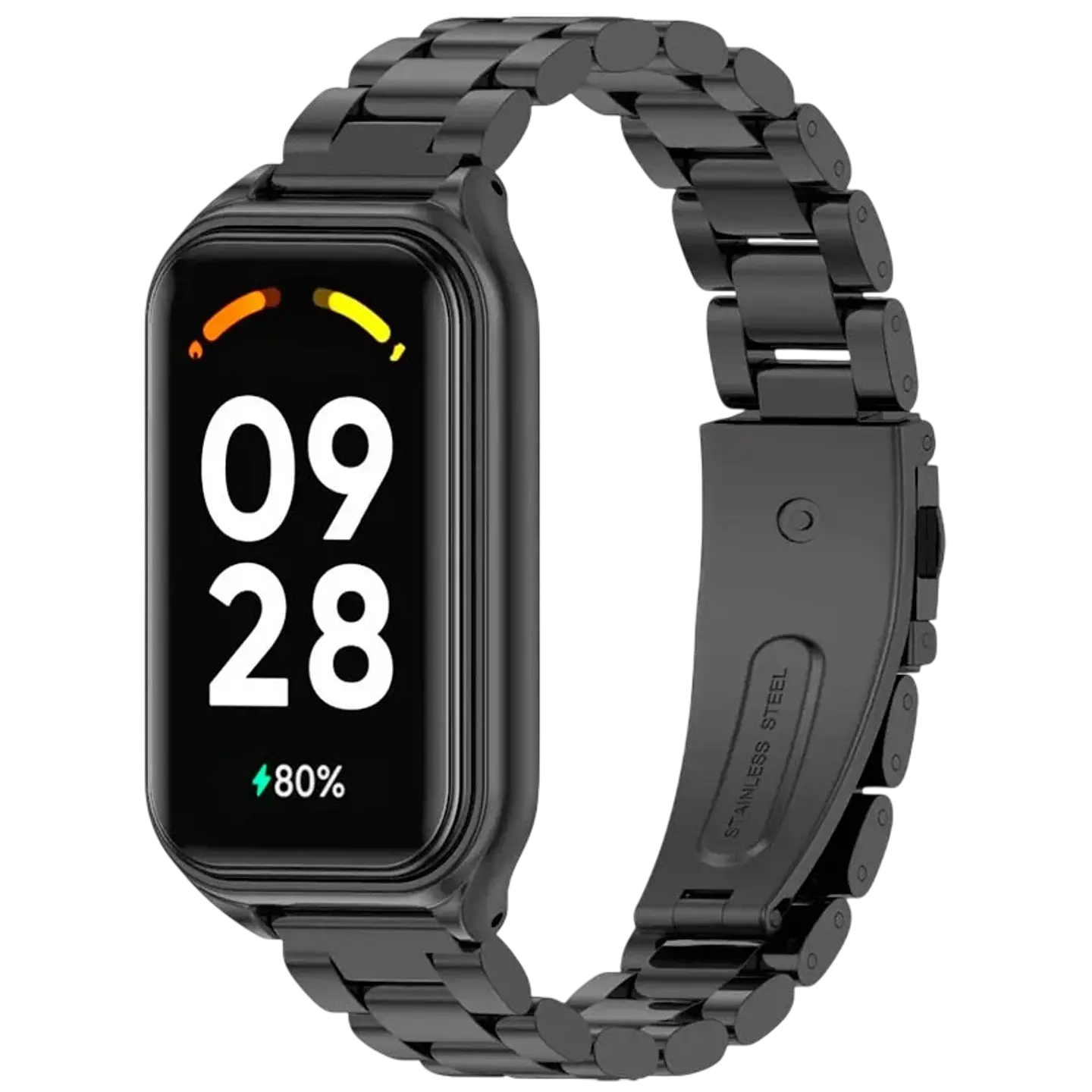 Correa Metal Eslabones Xiaomi Mi Smart Band 8 Active / Redmi Smart Band 2 Negro 1