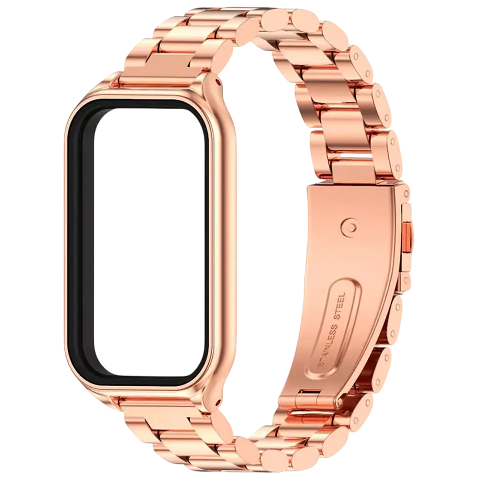 Correa Metal Eslabones Xiaomi Mi Smart Band 8 Active / Redmi Smart Band 2 Dorado Rosa 1