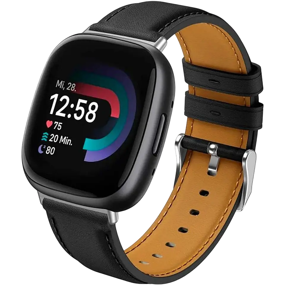 Correa Fitbit Versa 3 / Versa 4 Cuero Negro 1
