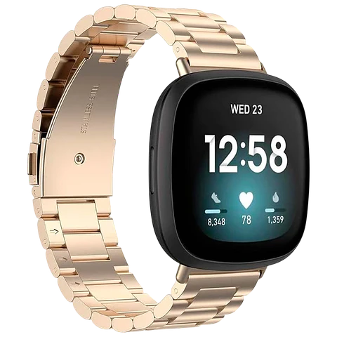 Correa Metal Eslabones Fitbit Versa 3 / Versa 4 Champán