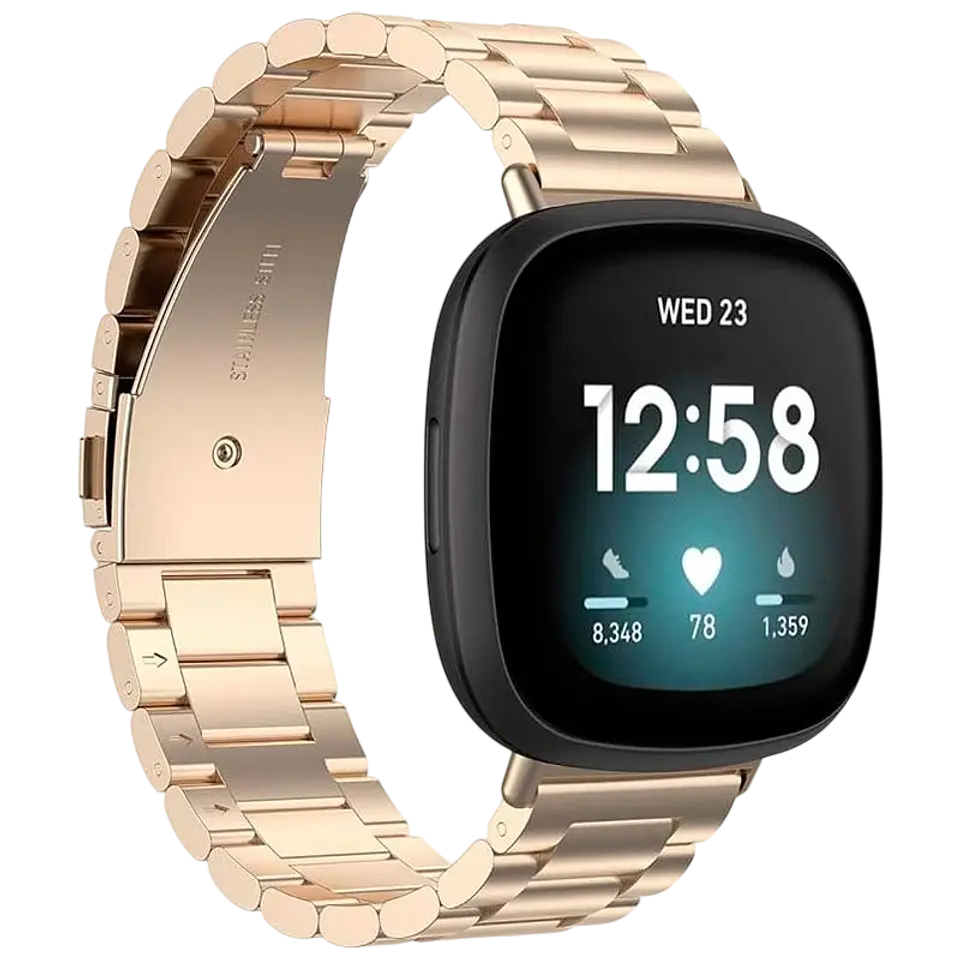 Correa Metal Eslabones Fitbit Versa 3 / Versa 4 Champán 1
