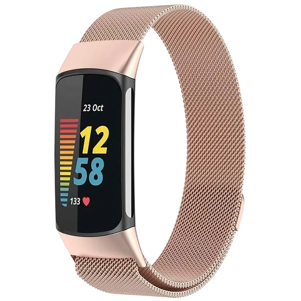 Correa Milanesa Magnética Fitbit Charge 5 / Charge 6 Champán 1