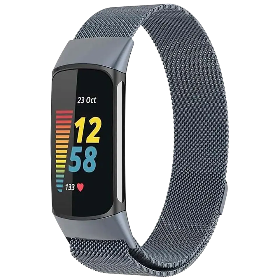 Correa Milanesa Magnética Fitbit Charge 5 / Charge 6 Gris 1