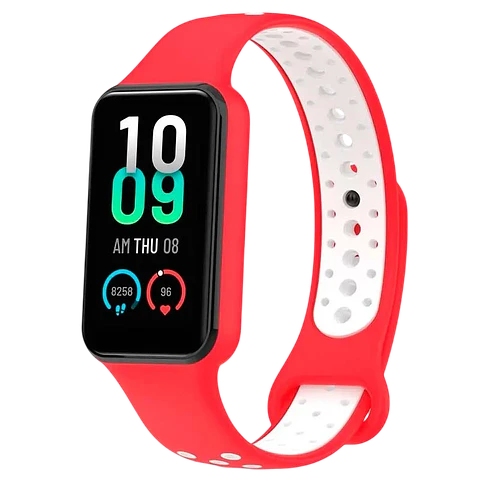 Correa Xiaomi Mi Smart Band 8 Active / Redmi Smart Band 2 Dual Color Rojo+Blanco