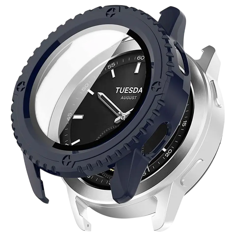Funda PC + Cristal Templado Xiaomi Watch S3 Azul Oscuro 1