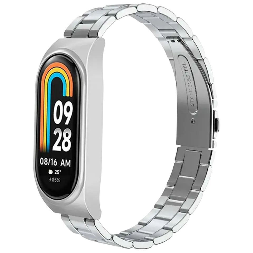 Correa Metal Eslabones Xiaomi Mi Smart Band 9 / Mi Smart Band 8 Plata 1