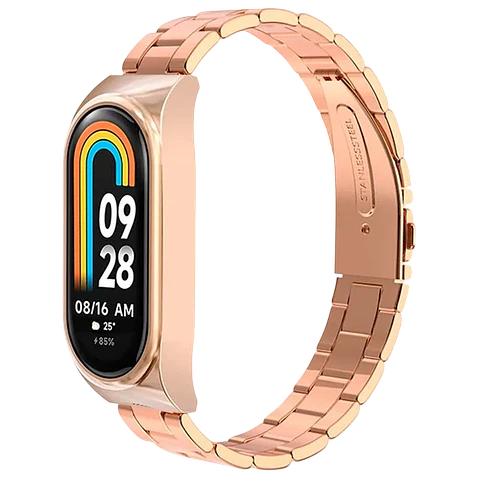 Correa Metal Eslabones Xiaomi Mi Smart Band 9 / Mi Smart Band 8 Dorado