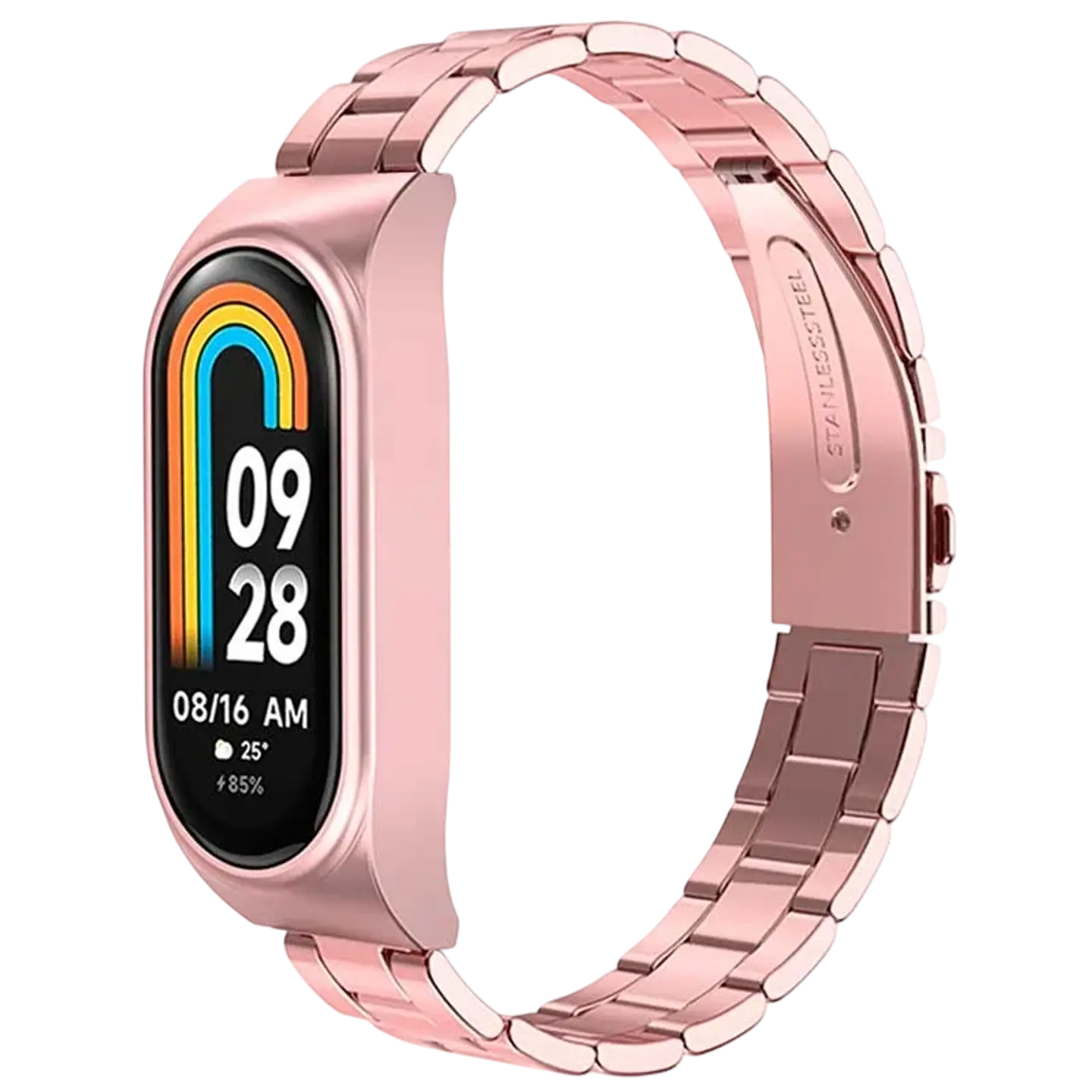 Correa Metal Eslabones Xiaomi Mi Smart Band 9 / Mi Smart Band 8 Rosa 1
