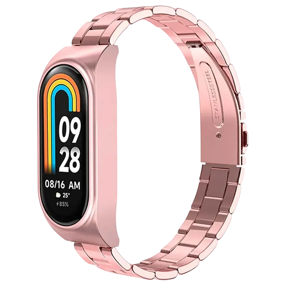 Correa Metal Eslabones Xiaomi Mi Smart Band 9 / Mi Smart Band 8 Rosa 1
