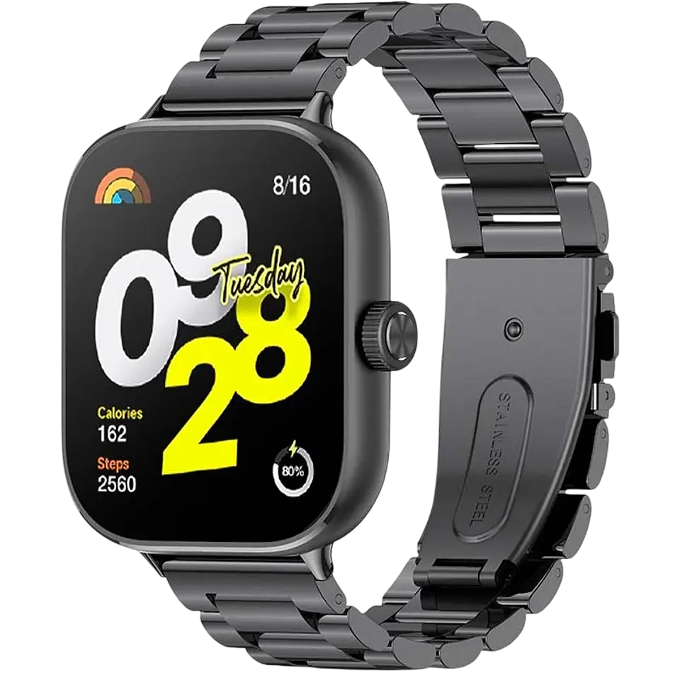 Correa Metal Eslabones Xiaomi Mi Smart Band 9 Pro / Band 8 Pro / Redmi Watch 4 / Redmi Watch 5 / Redmi Watch 6 / Xiaomi Smart Band 10 Pro Negro 1