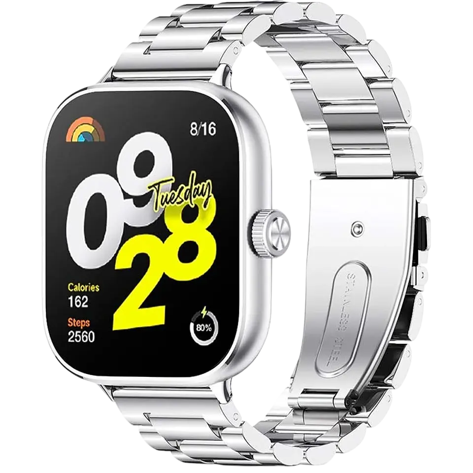 Correa Metal Eslabones Xiaomi Mi Smart Band 9 Pro / Band 8 Pro / Redmi Watch 4 / Redmi Watch 5 / Redmi Watch 6 / Xiaomi Smart Band 10 Pro Plata 1