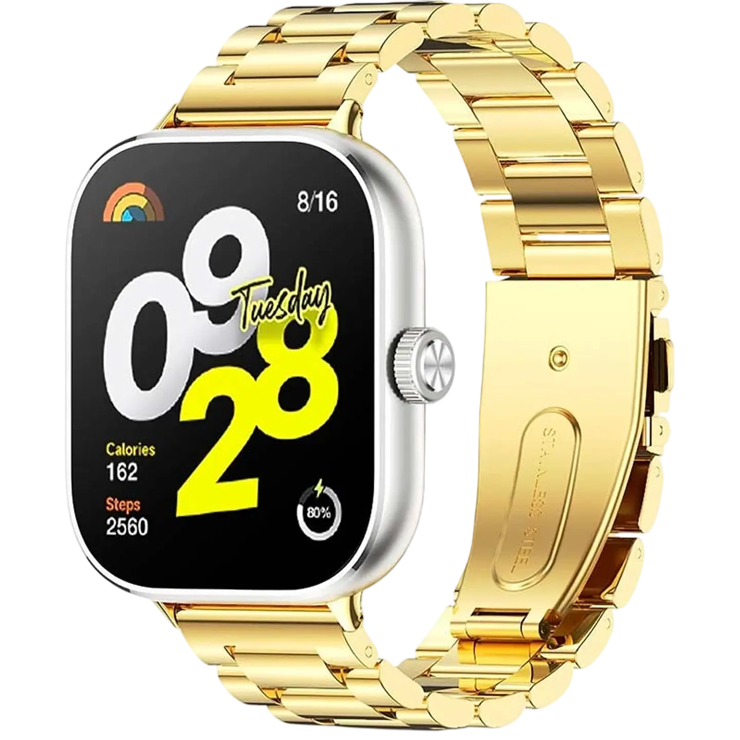 Correa Metal Eslabones Xiaomi Mi Smart Band 9 Pro / Band 8 Pro / Redmi Watch 4 / Redmi Watch 5 / Redmi Watch 6 / Xiaomi Smart Band 10 Pro Dorado 1