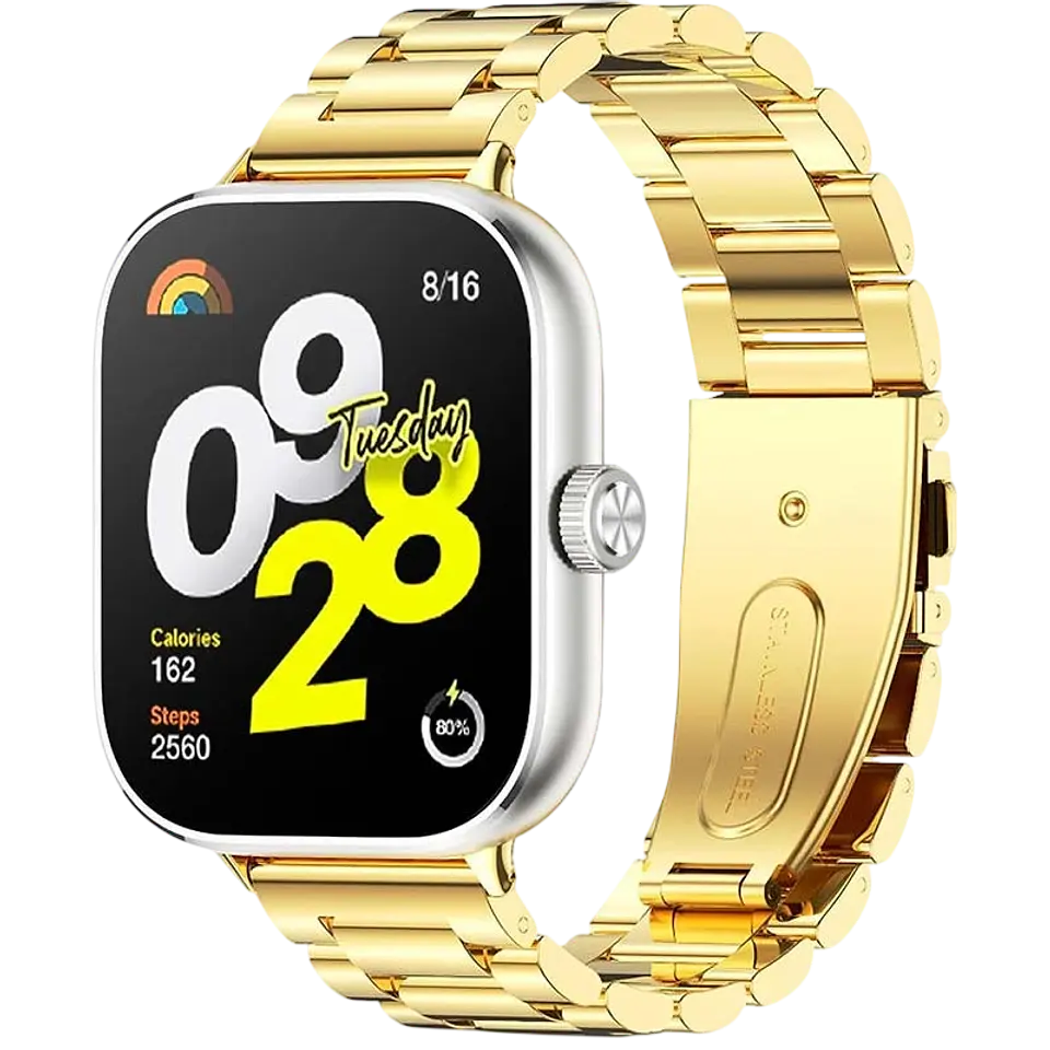 Correa Metal Eslabones Xiaomi Mi Smart Band 9 Pro / Band 8 Pro / Redmi Watch 4 / Redmi Watch 5 / Redmi Watch 6 / Xiaomi Smart Band 10 Pro Dorado 1