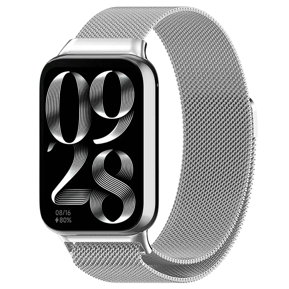 Correa Milanesa Magnética Xiaomi Mi Smart Band 9 Pro / Band 8 Pro / Redmi Watch 4 / Redmi Watch 5 / Redmi Watch 6 / Xiaomi Smart Band 10 Pro Plata 1