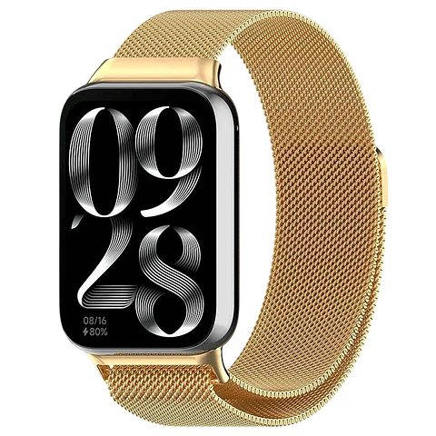 Correa Milanesa Magnética Xiaomi Mi Smart Band 9 Pro / Band 8 Pro / Redmi Watch 4 / Redmi Watch 5 / Redmi Watch 6 / Xiaomi Smart Band 10 Pro Dorado