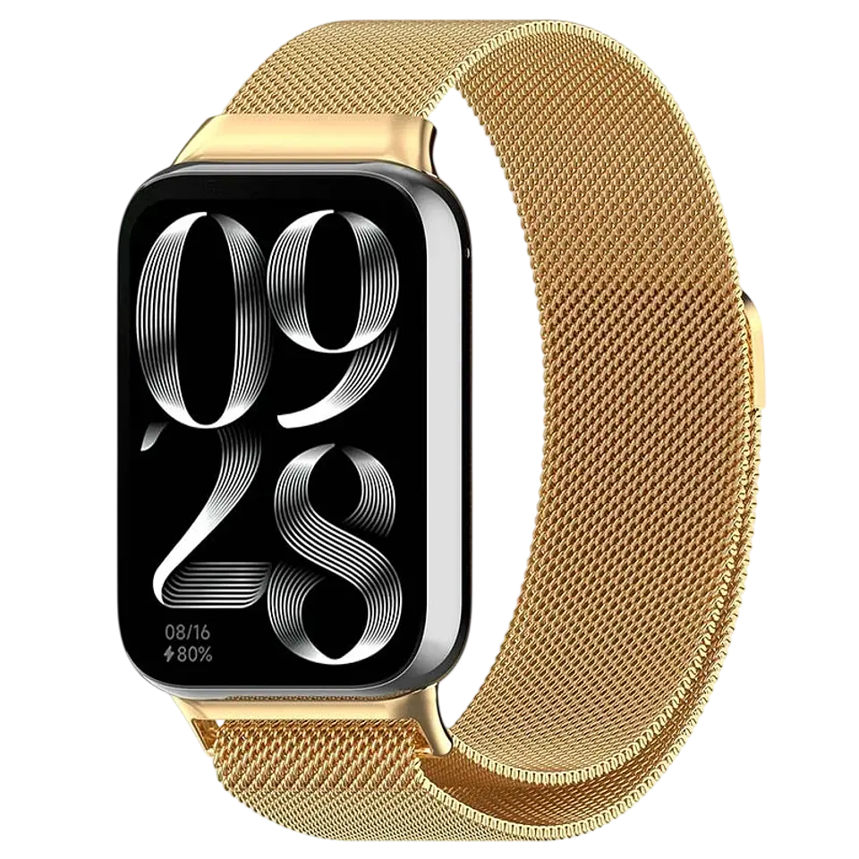 Correa Milanesa Magnética Xiaomi Mi Smart Band 9 Pro / Band 8 Pro / Redmi Watch 4 / Redmi Watch 5 / Redmi Watch 6 / Xiaomi Smart Band 10 Pro Dorado 1