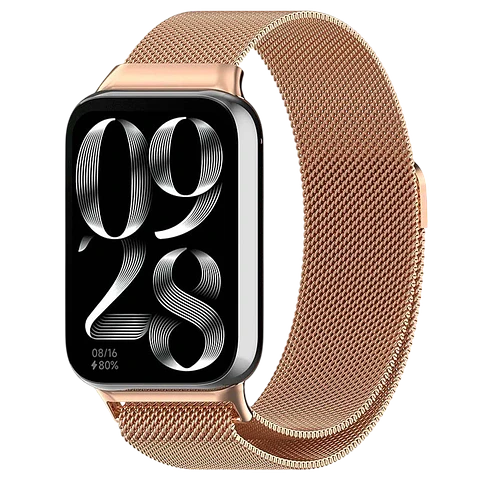Correa Milanesa Magnética Xiaomi Mi Smart Band 9 Pro / Band 8 Pro / Redmi Watch 4 / Redmi Watch 5 / Redmi Watch 6 / Xiaomi Smart Band 10 Pro Dorado Rosa