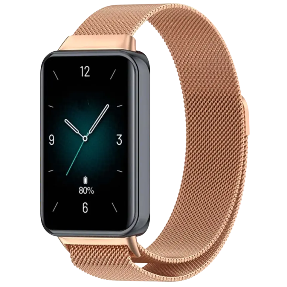 Correa Milanesa Magnética Huawei Band 8 / Huawei Band 9 / Honor Band 9 Dorado Rosa 1