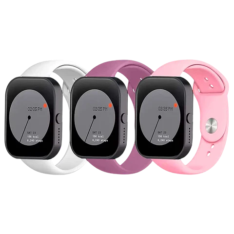 Pack x3 Correa Silicona Elgance para CMF by Nothing Watch Pro 22mm Blanco, Violeta y Rosa