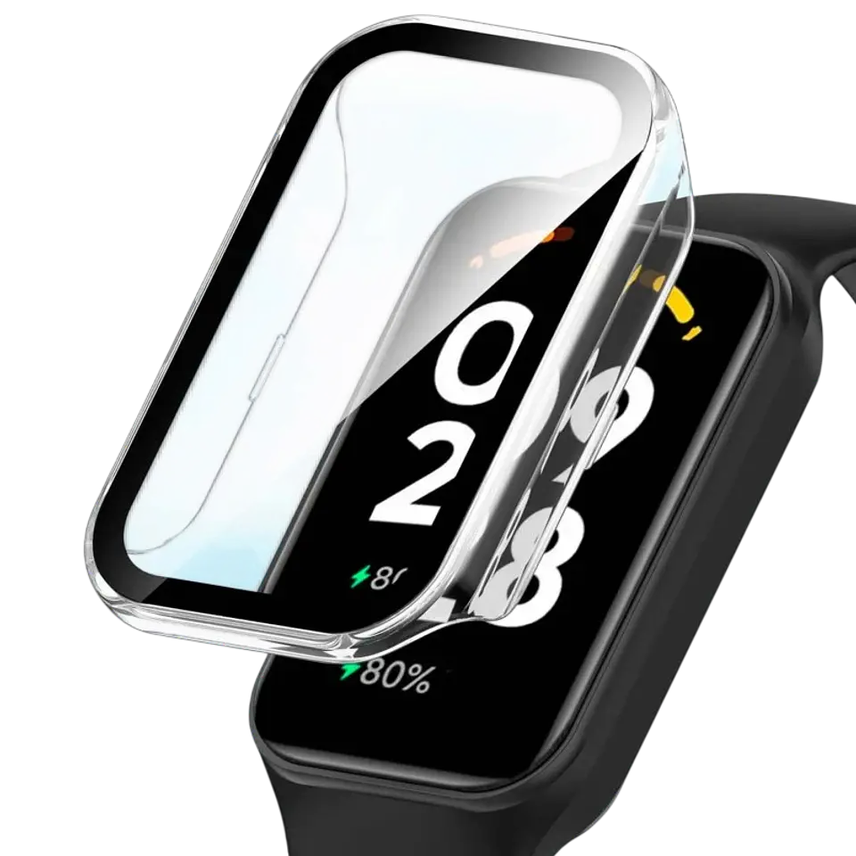 Funda PC + Cristal Templado Xiaomi Mi Smart Band 8 Active Transparente 1