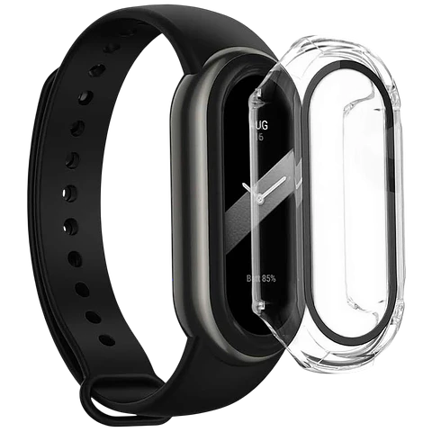 Funda PC + Cristal Templado Xiaomi Mi Smart Band 8 Transparente