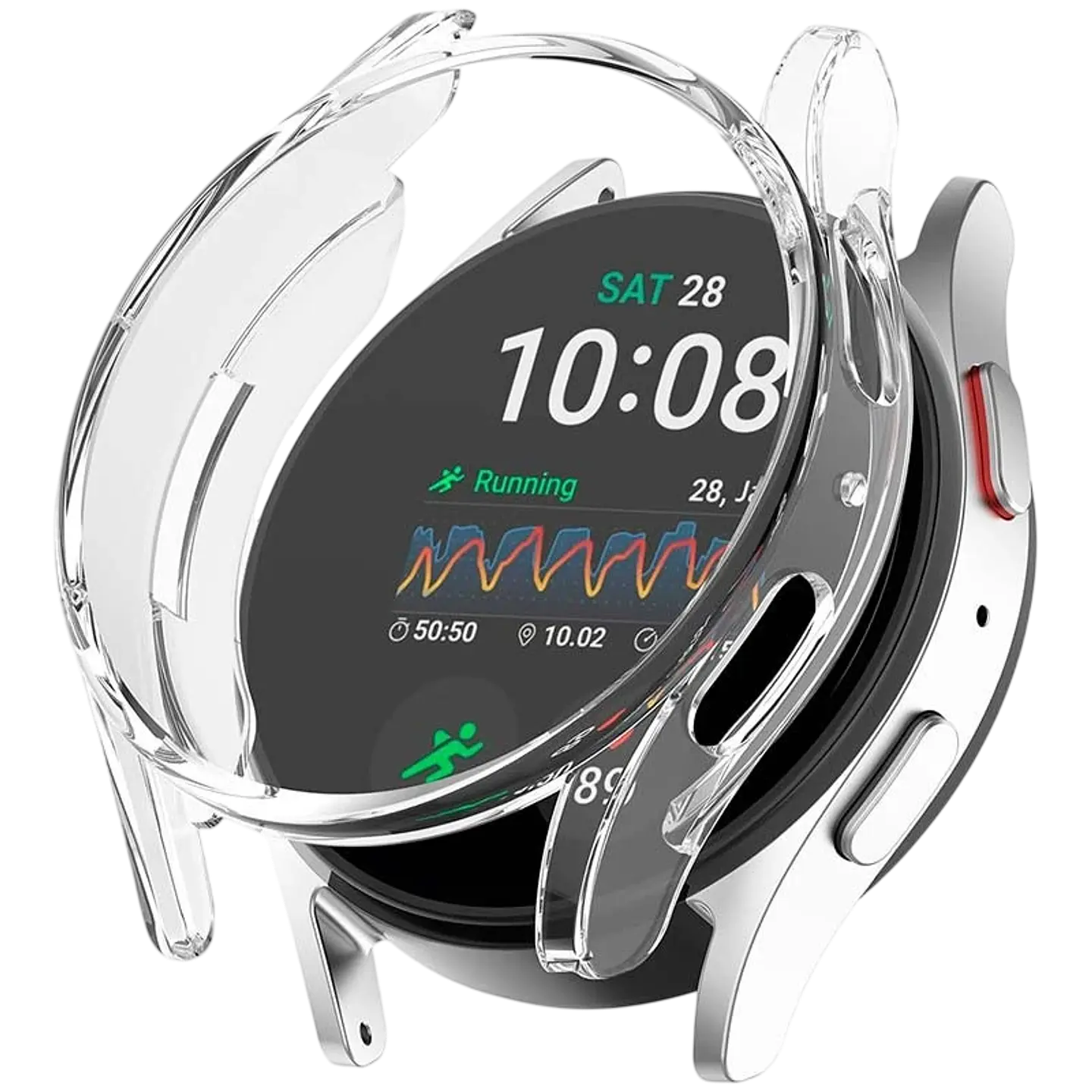 Funda PC + Cristal Templado Samsung Galaxy Watch7 44mm Transparente 1