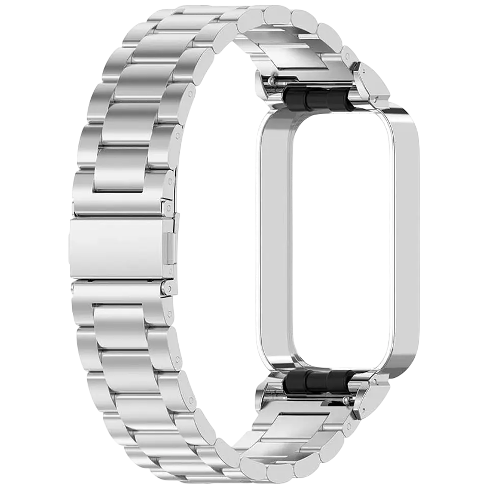 Correa Metal Eslabones Xiaomi Mi Smart Band 9 Active / Redmi Smart Band 3 Plata 1