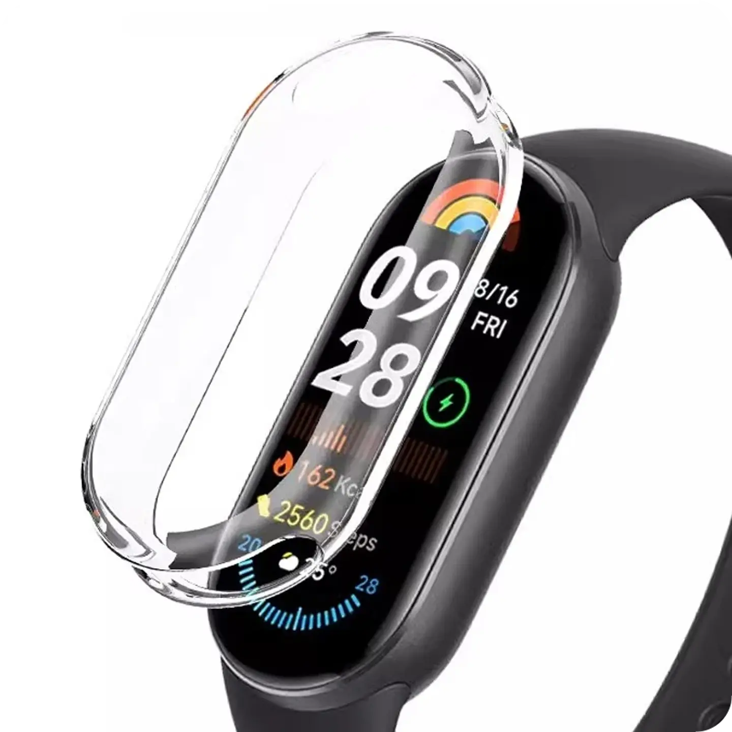 Funda PC + Cristal Templado Xiaomi Smart Band 10 Pro Transparente 1