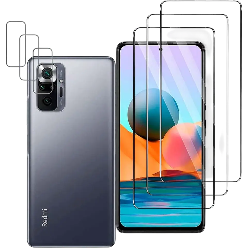 Pack de Accesorios Xiaomi Poco M5s / Redmi Note 10 / Redmi Note 10S con 3 Protectores de pantalla + 3 Protectores de cámara 1